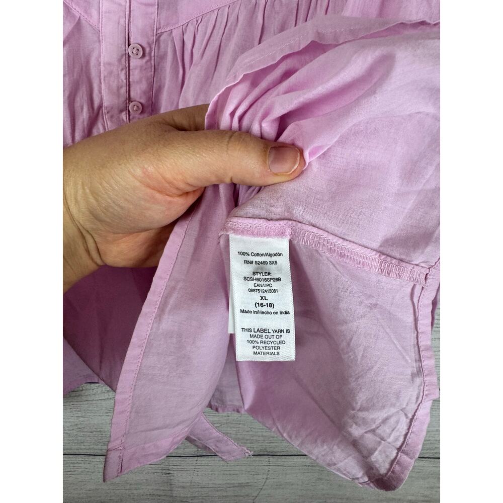 Scoop Plus Size Light Purple Pink Flowy Lightweight Long Sleeve Blouse Size XL - Picture 7 of 9